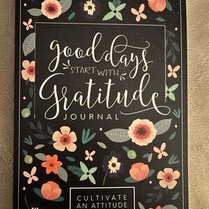 Good Days Start with Gratitude Journal - Black Floral Design
